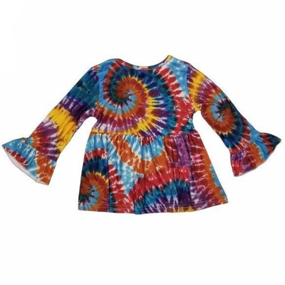 Tie Dye Long Bell Sleeve Dress - Picture 3 of 3